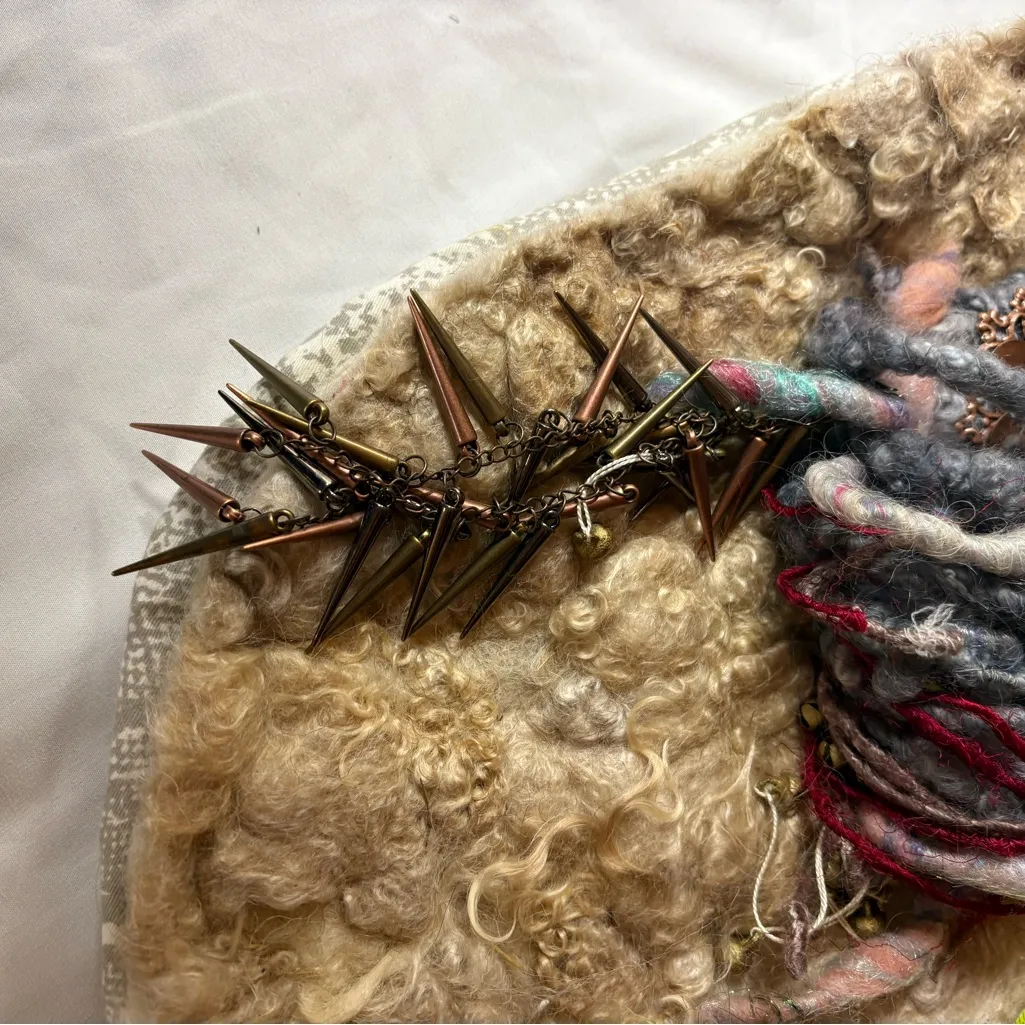 Handmade Boho purse/tote bag featuring mixed materials and embellishments - Image 15