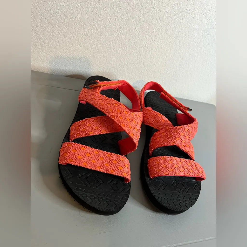 LUKEES by MUK LUKS Sand Games Sandals Women's Strap Sandal Sz 9 Papya Outdoors Pink - Image 13