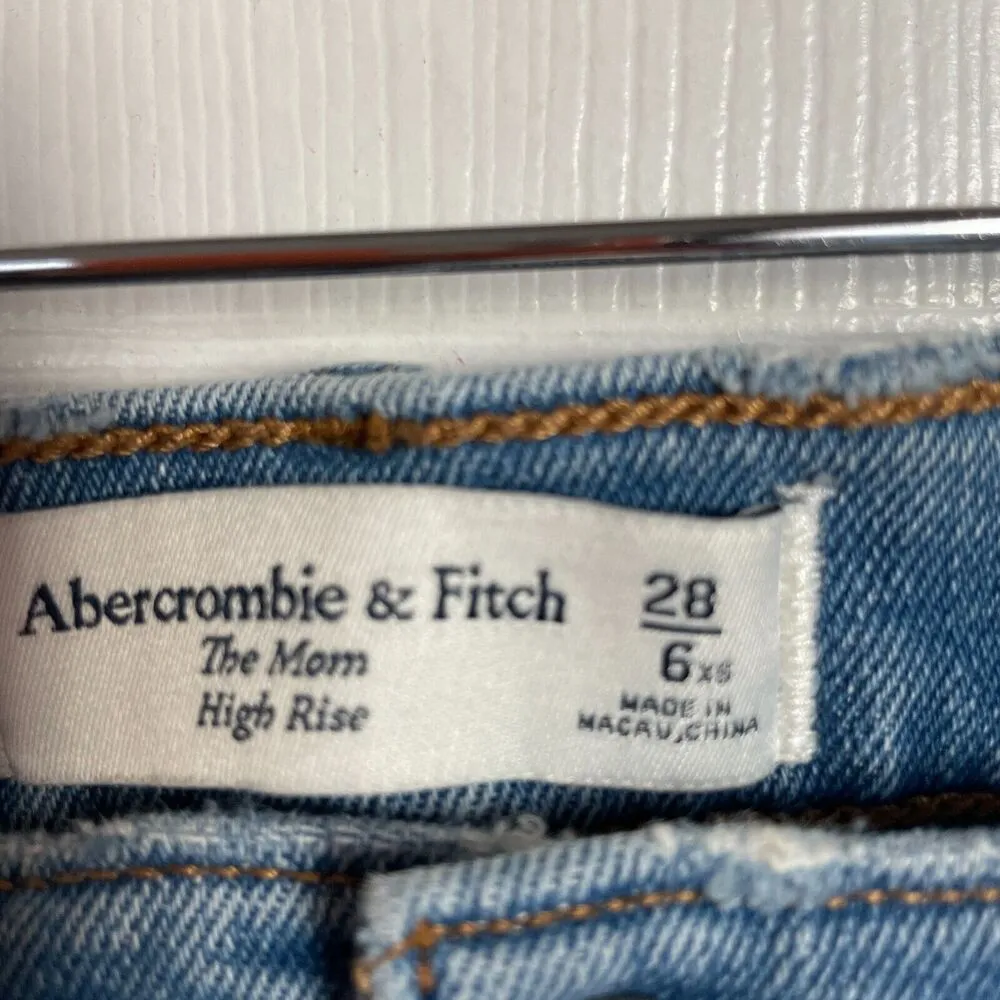 Abercrombie & Fitch The Mom High Rise Jeans Womens Size 28/6XS Blue READ - Image 2