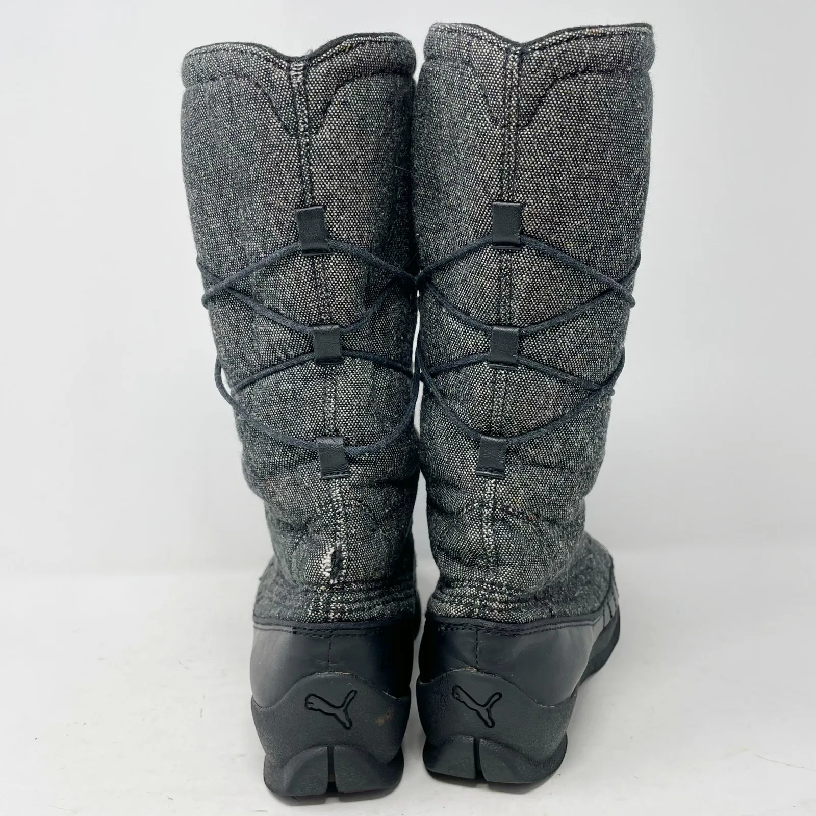 Puma Black Grey Tweed Insulator Boots Women's Size 8 *READ* - Image 6