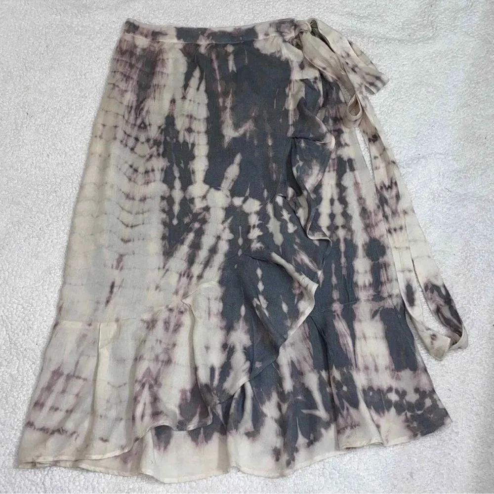 Sim & Sam Tye Dye Wrap Gray & Cream Skirt(Size Medium) - Image 5