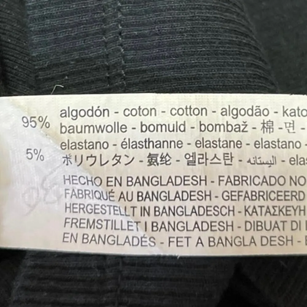 Zara Black V-Neck Collar Ribbed Knit Short Sleeve Polo Shirt Crop Top Size M - Image 4