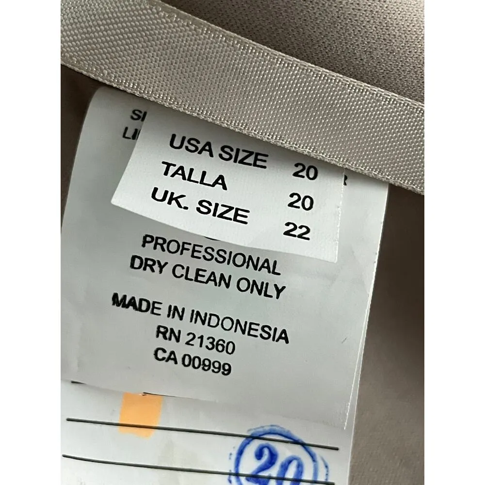 Morilee by Madeline Gardner Latte Taupe Long Gown Chiffon Dress Plus size Tan Size 10 - Image 12