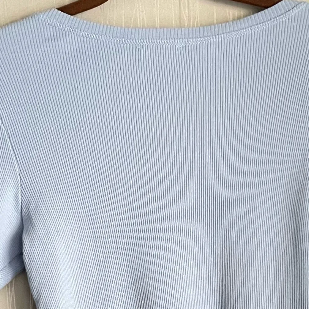 Sundance Shirt Size Medium Short Sleeve Ribbed Tee Blue - Image 6