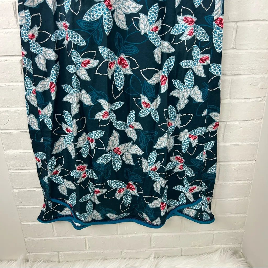 NWT Garnet Hill Asian Wrap Organic Cotton Midi Gown Pajamas Size S - Image 3