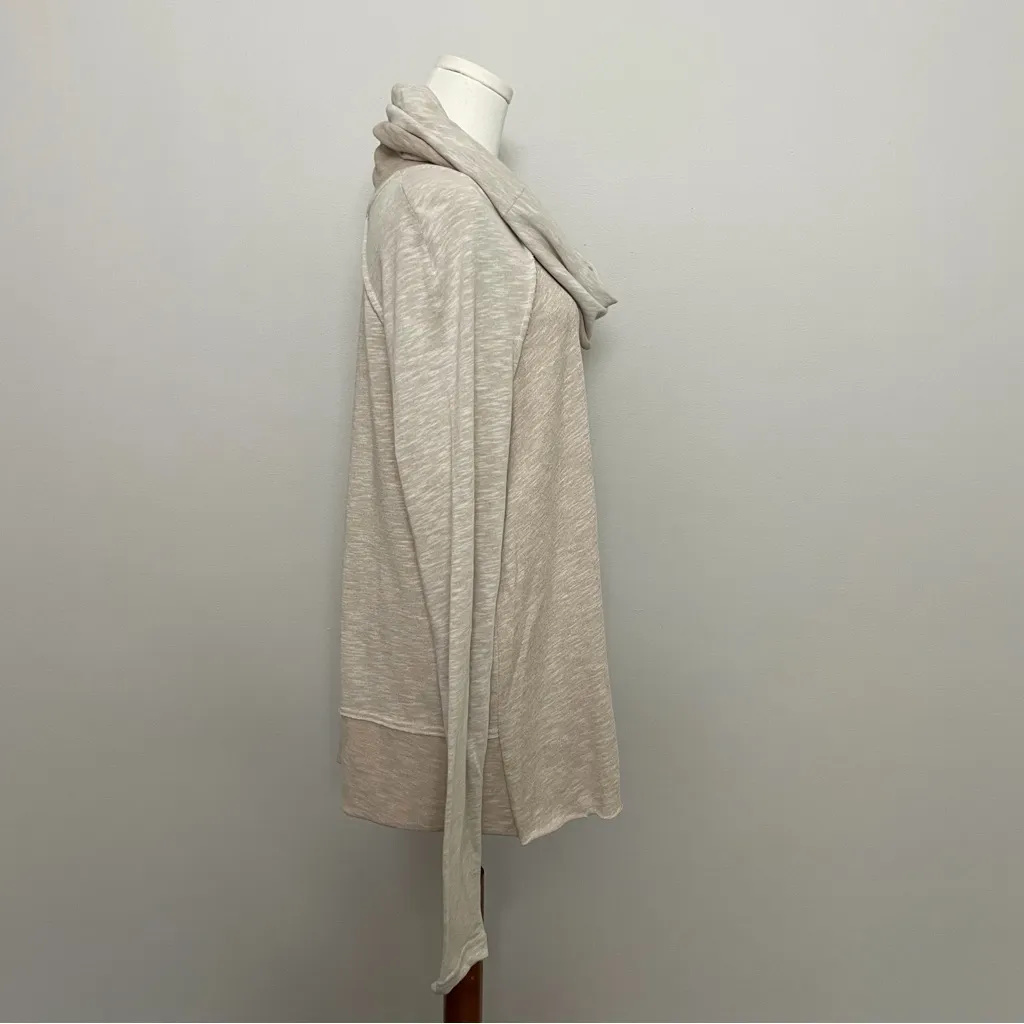Free People Beach Top Tunic Two Body Corps Deux Cowl Relaxed Fit Lounge Oatmeal - Image 8