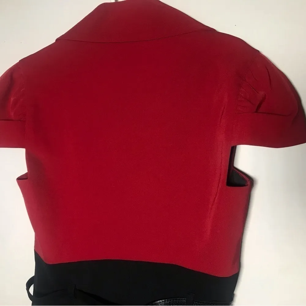 Black Halo Colorblock Scoop neck size 4 midi Sheath dress Nwt career - Image 4