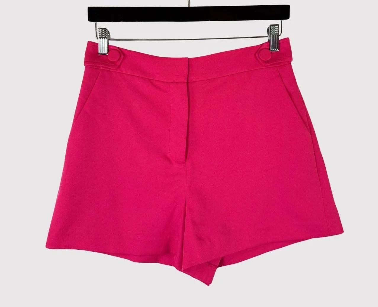 MILLY Womens Shorts Pink Aria Cady Button Tab High Rise Stretch Casual Size 4 - Image 1