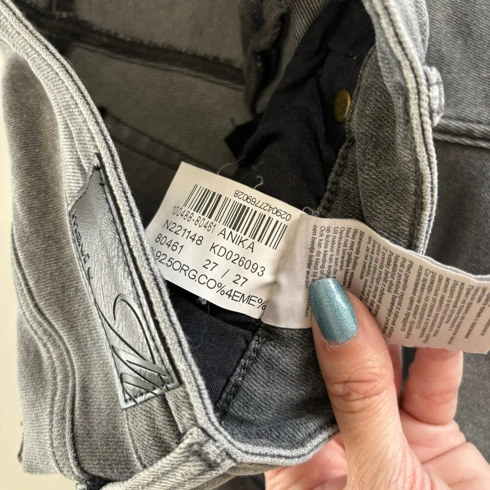 Mavi Jeans Anika Gray High Rise Fray Hem Crop Flare Jeans Women’s Size 27 x 27 - Image 2