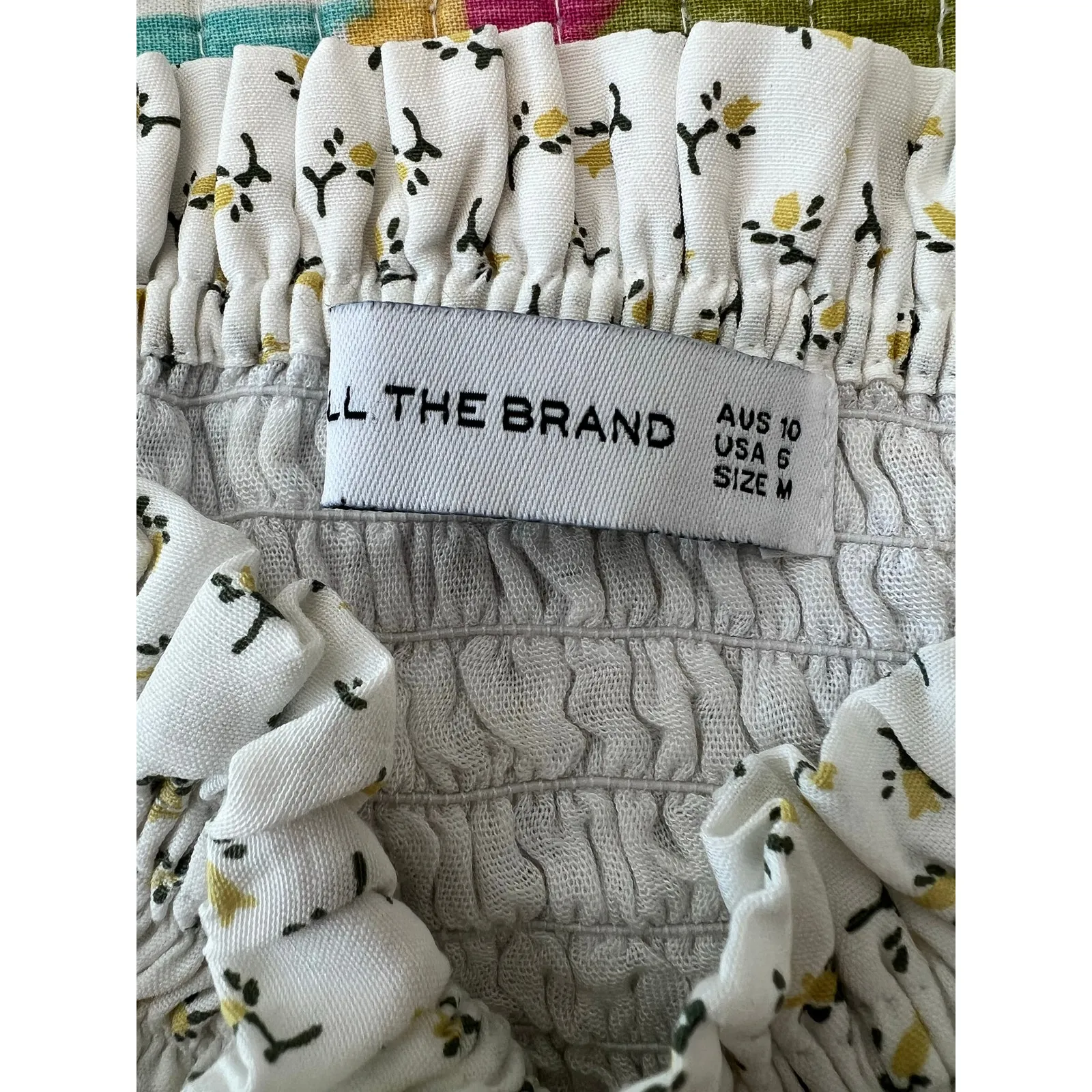 Faithfull The Brand Dulcia Smocked Bodice White Floral Mini Dress Size: Medium - Image 7