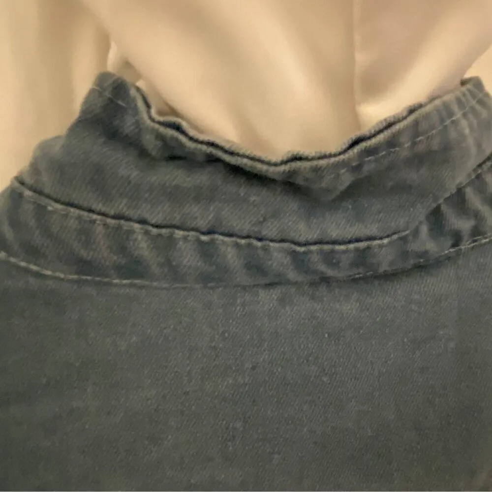 Denim Anime Embroidered Hoodie Jean Jacket Women's Size Small​ Blue - Image 8