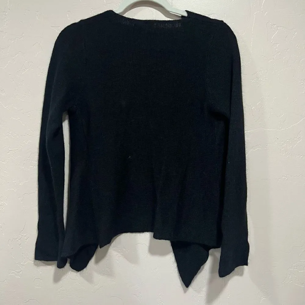 MOTH Anthropologie Lambs Wool Angora Rabbit Flap Black Cardigan Sweater Size M Size M - Image 4