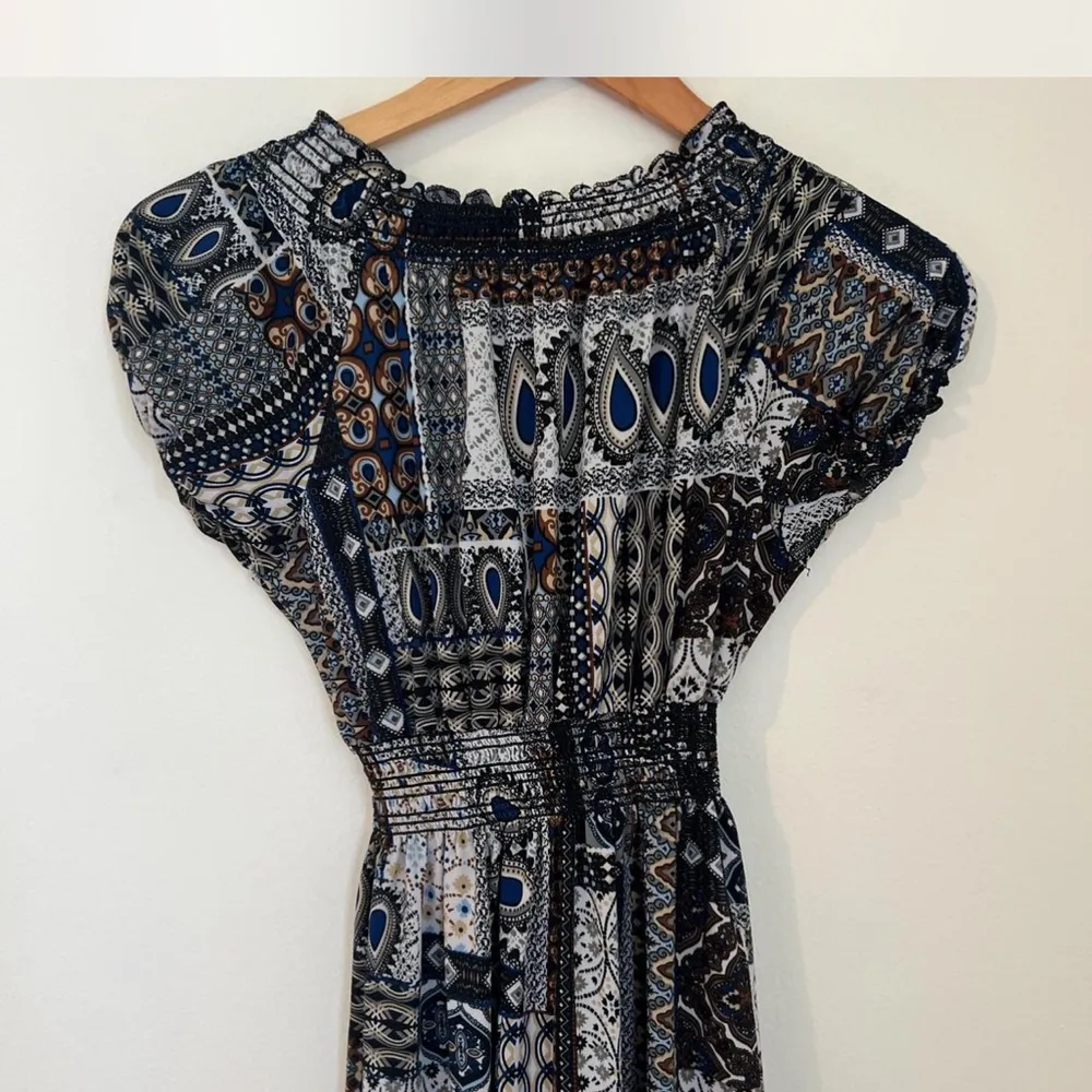 Lapogee Patchwork Print Maxi Dress Black - Image 4