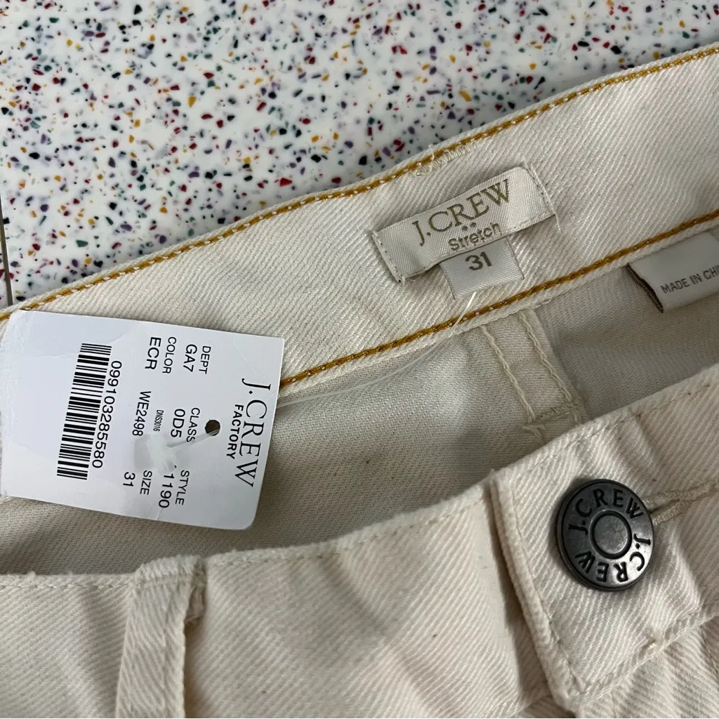 NWT J. Crew Ankle Toothpick Super Skinny Jeans Ivory Stretch Denim Women’s 31 - Image 4
