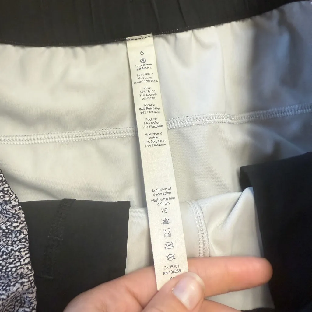 lululemon On The Fly Short In Sea Spray Alpine White Dark Chrome Sz 6 - Image 7