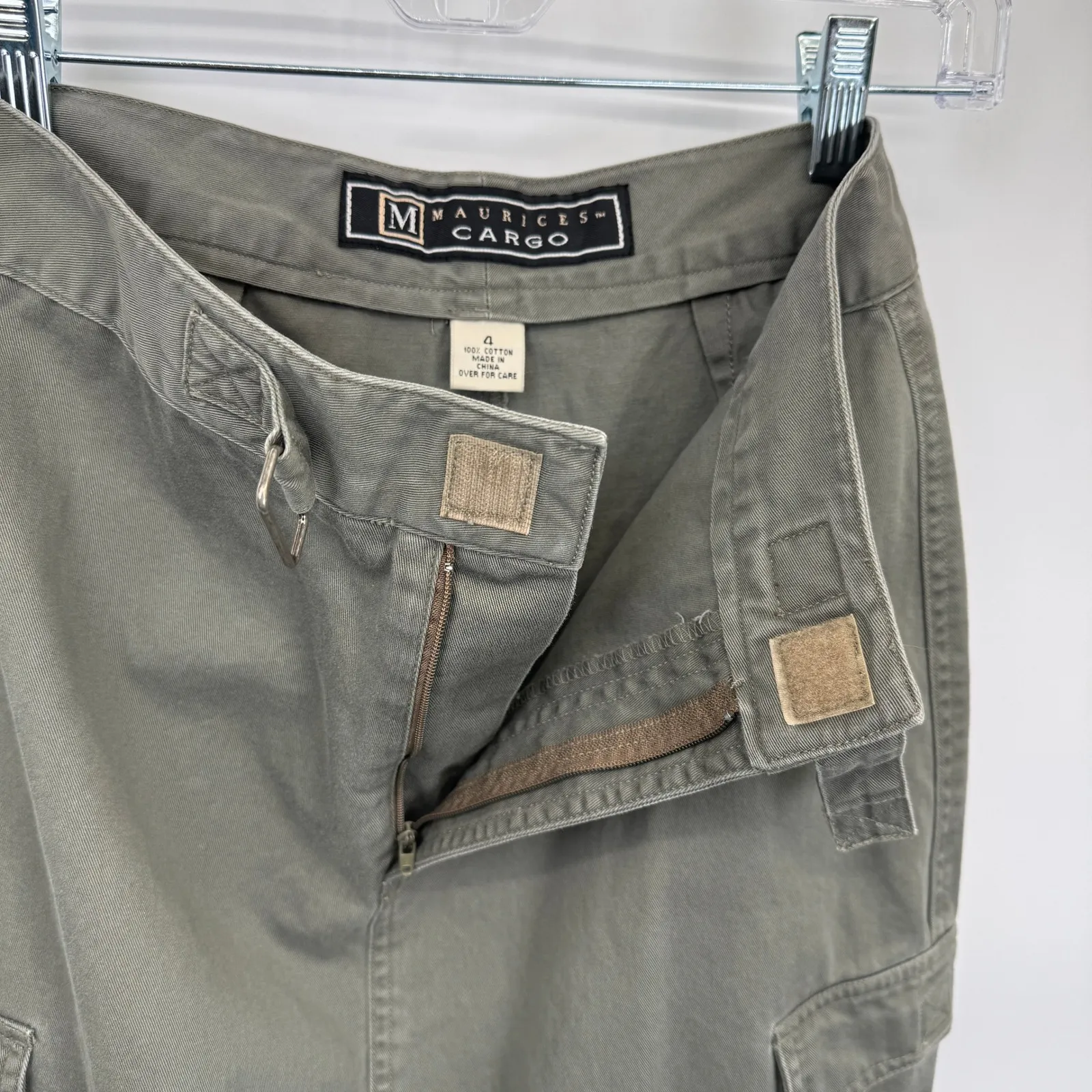 Vintage Y2K Maurices Cargo Skirt Midi Utility Pockets Casual Khaki Green‎ Size 4 - Image 9