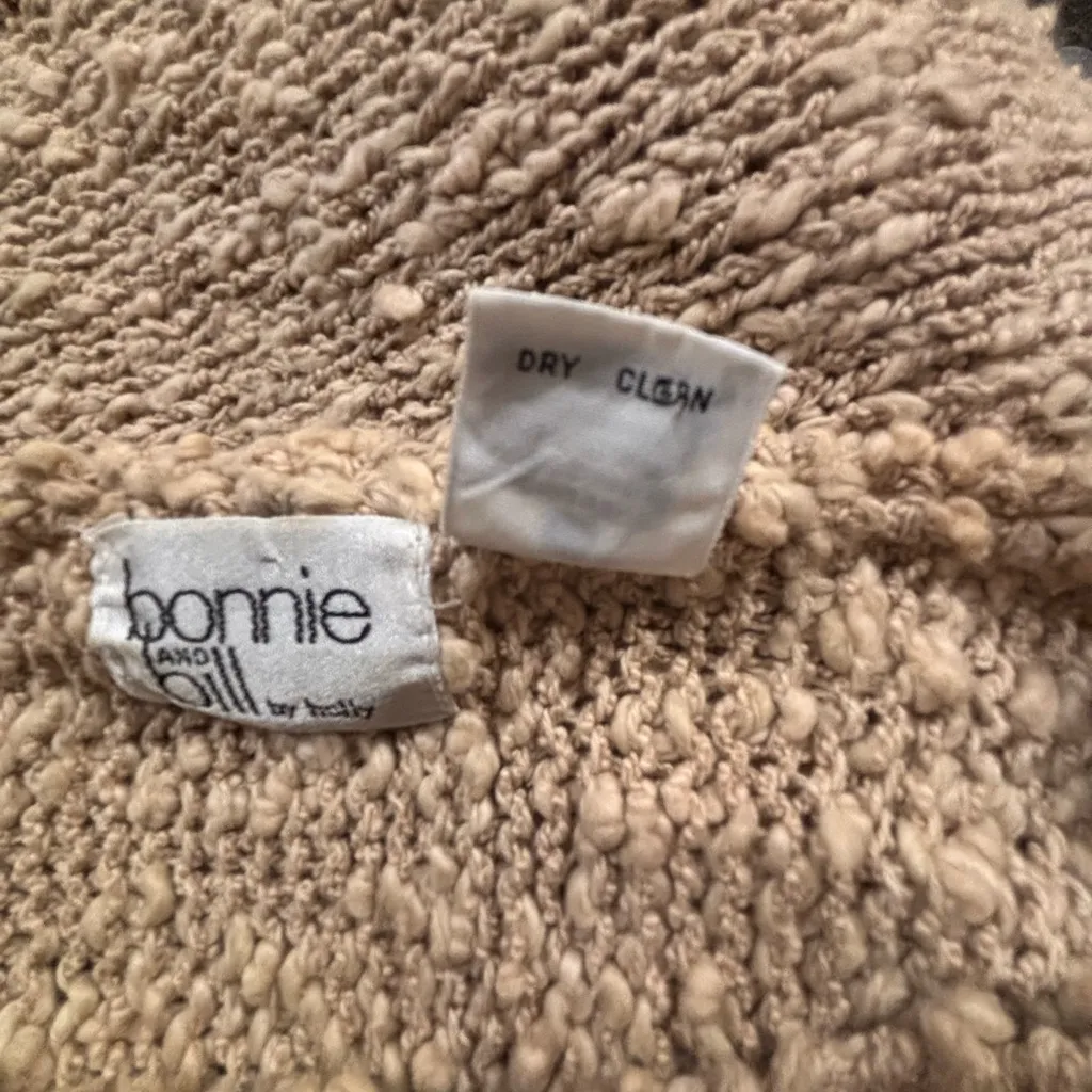 Vintage Bonnie and Bill by Holly Sweater Beige & cream Size L Tan Size L - Image 5