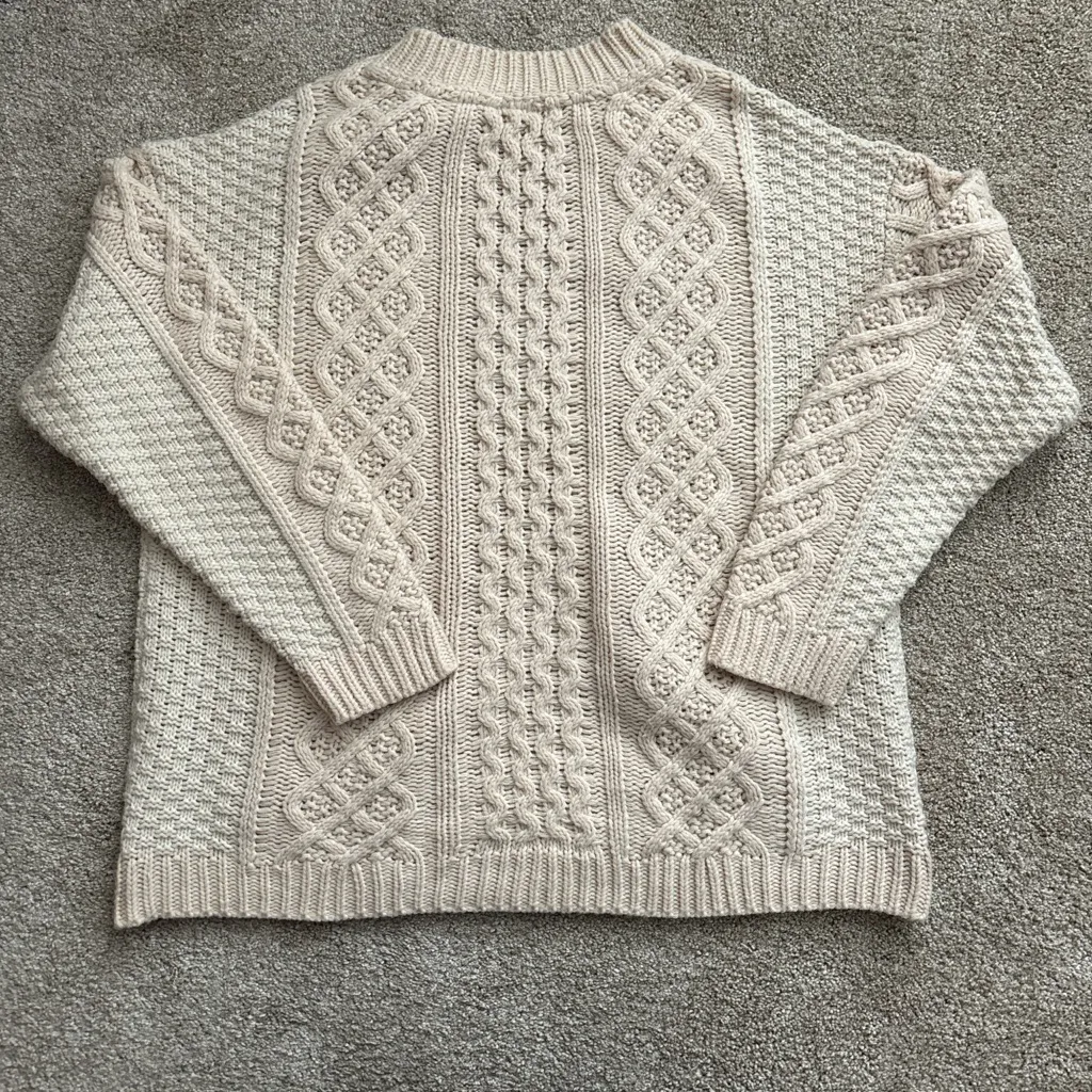 RD Style Beige Cable Knit Sweater - Image 2