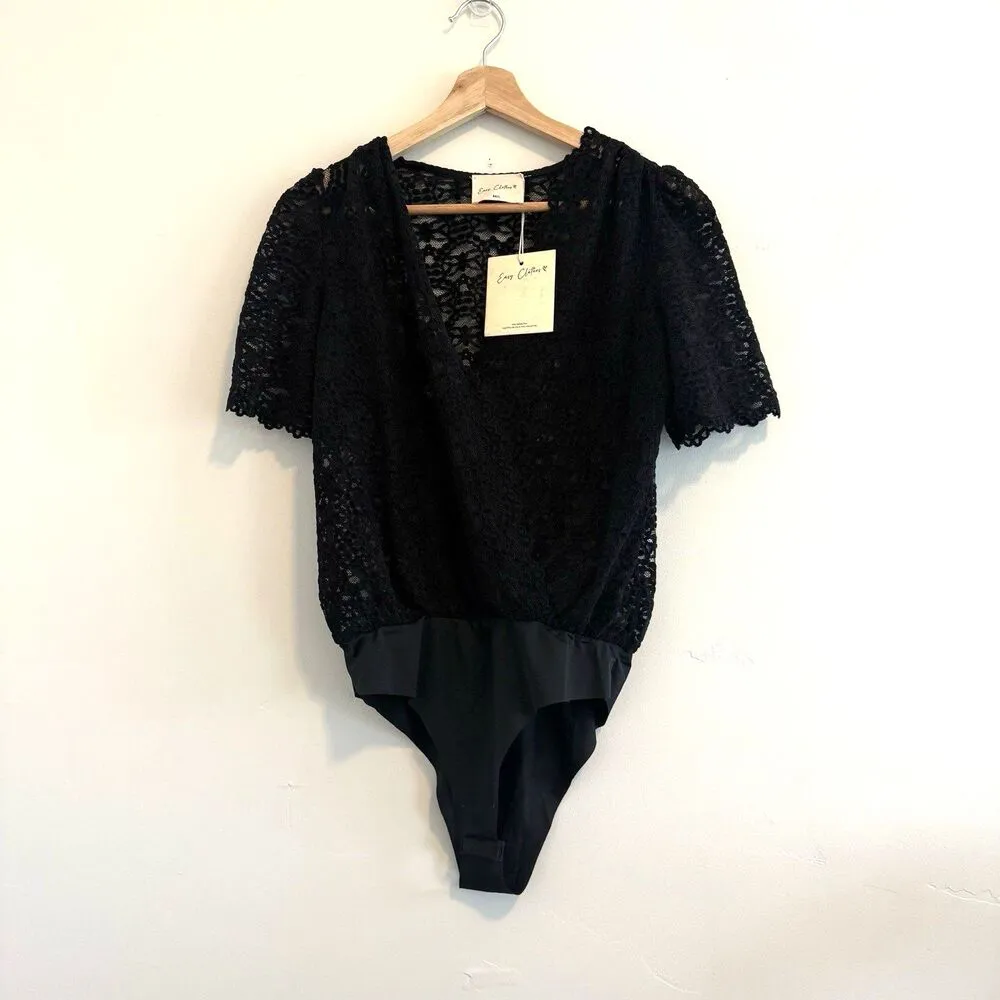 Black Lace Ornella Bodysuit easy clothes luxury women black M/L Size M - Image 16