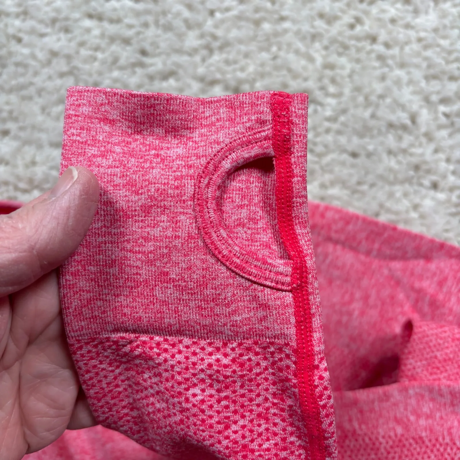 Gymshark Dry Seamless Long Sleeve Crop Top Pink Marl Womens Size L - Image 8