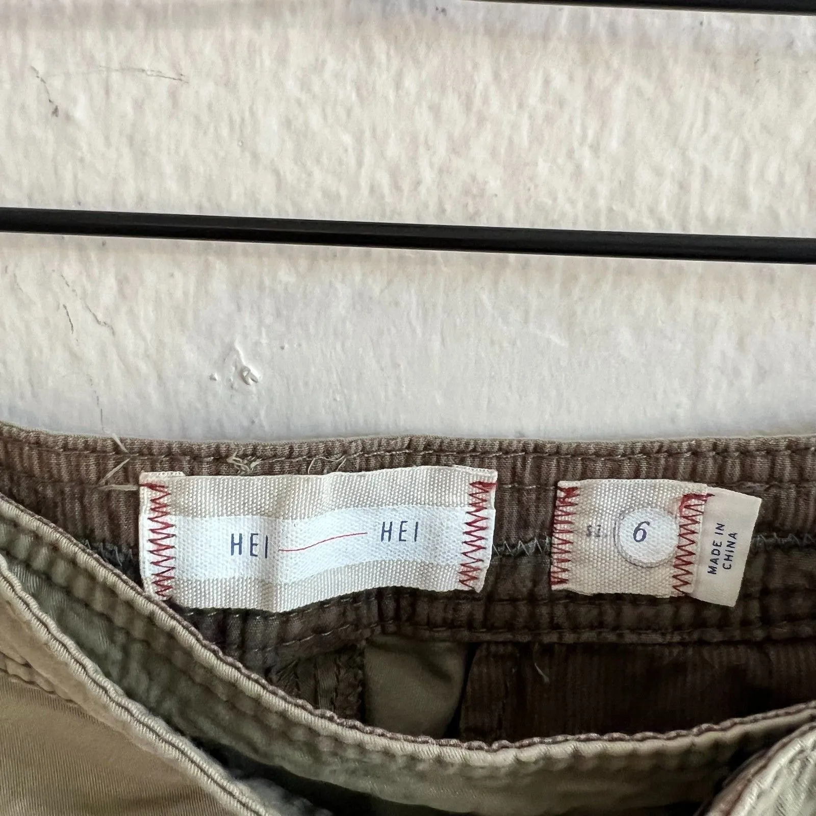 HEI HEI Anthropologie Moss Olive Green Utility Mini Skort Womens 6 - Image 5