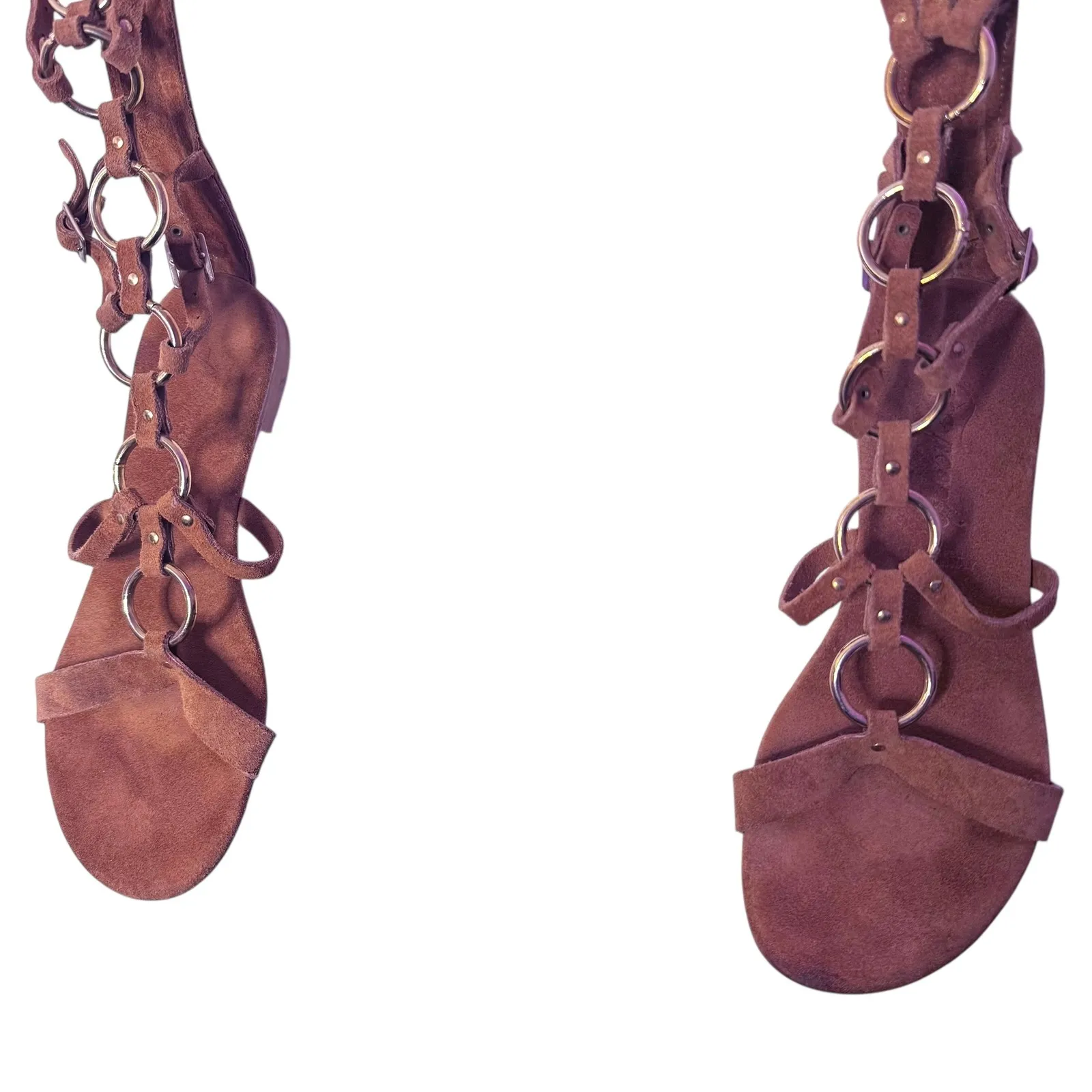 Free‎ People Road Trip Tall Gladiator Sandals Size 37 Festival BOHO Hippie Shoes - Image 12