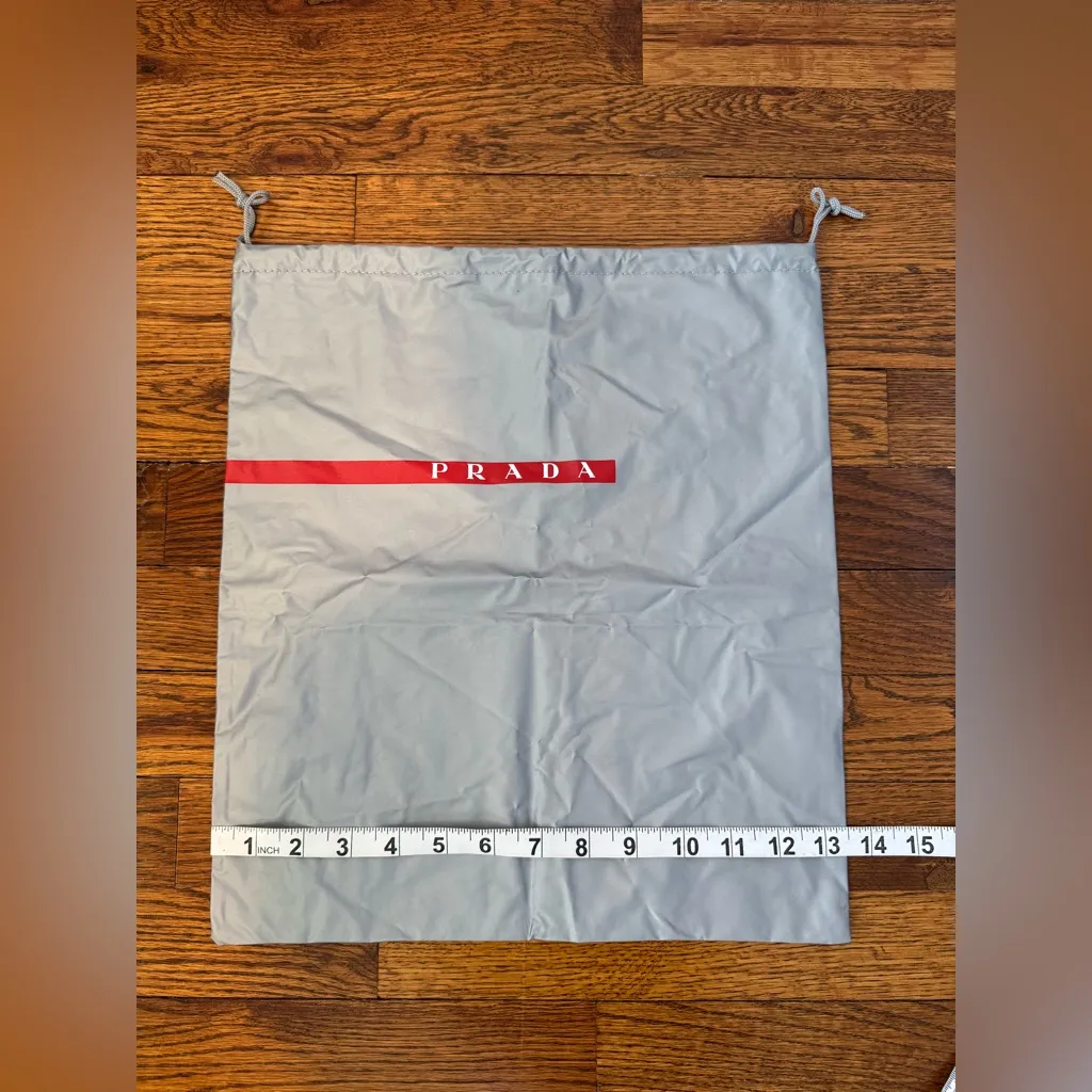 Prada Drawstring‎ Silver PVC Dustbag - Image 6