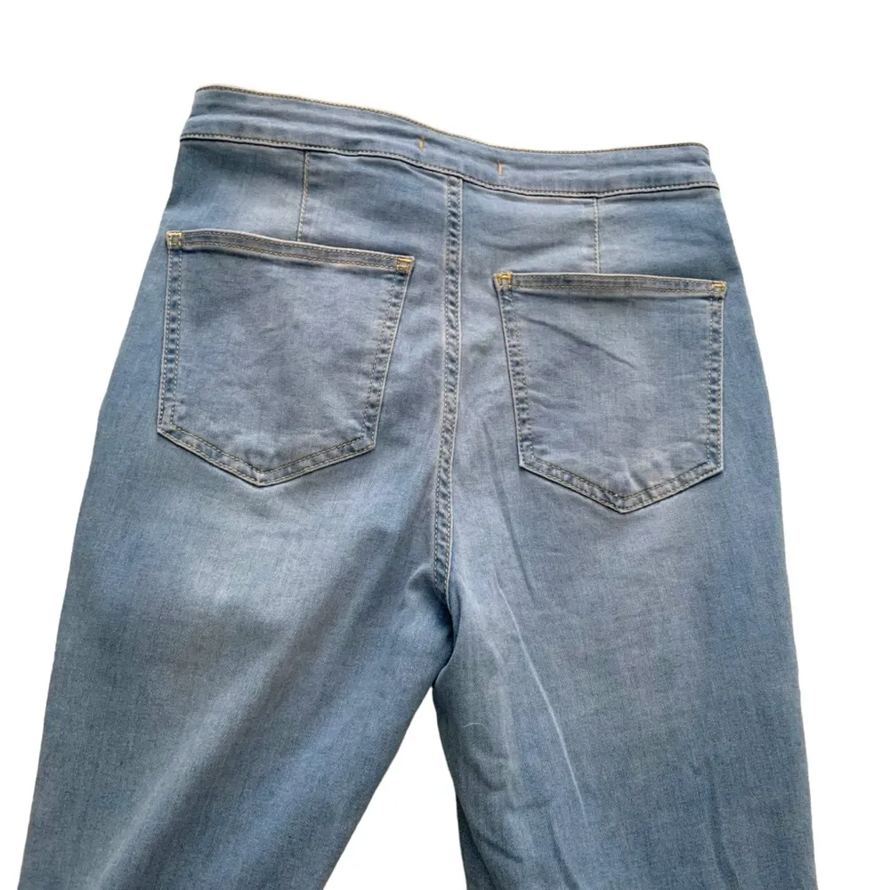 Free people just float on flare jeans stretch denim jeggings western bohemian - Image 9