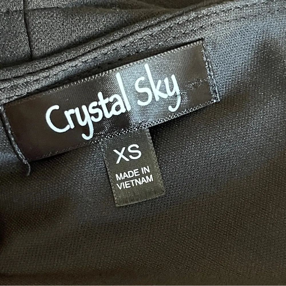 CRYSTAL SKY | Black One Shoulder Asymmetric Hem Bodycon Midi Dress Sz XS - Image 6