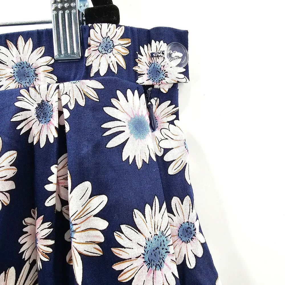 Taydey Fashion Blue White Floral Short‎ Pleated Flare Skirt Plus 3XL Size 3X - Image 3