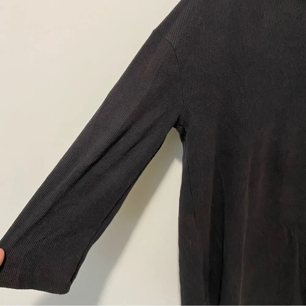 Anthropologie Saturday Sunday Charcoal Gray Waffle Knit Cardigan small - Image 8