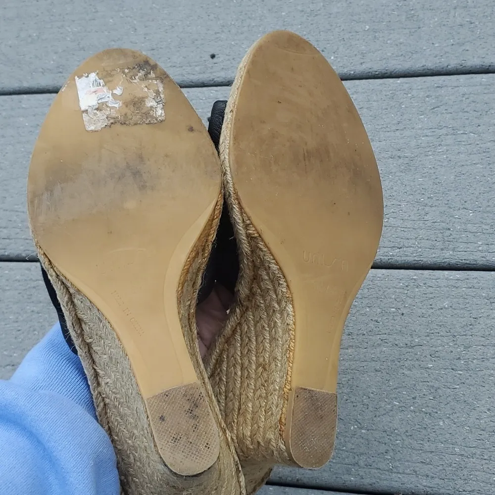 Unisa Leather Cross Strap Cork Wedge Sandals - Image 8