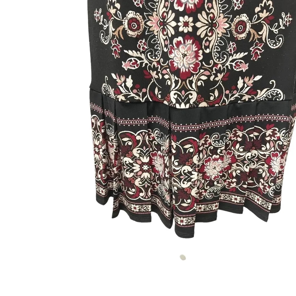 White House Black Market Embellished Shift Dress 3/4‎ Sleeve Pleat Hem Size XS - Image 7