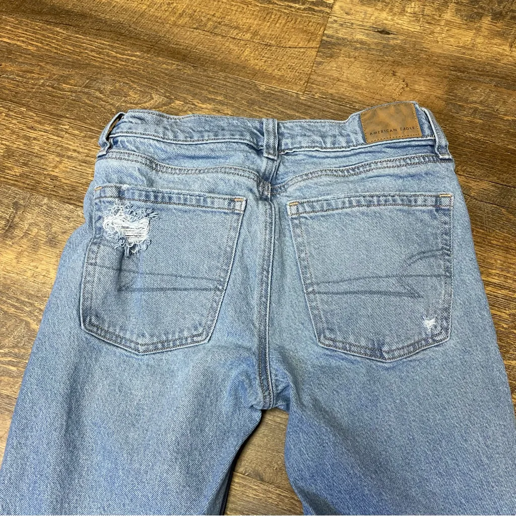 American Eagle Jeans 90s Low Rise Skinny Kick Distress Stretch Womens 0 Bootcut - Image 7