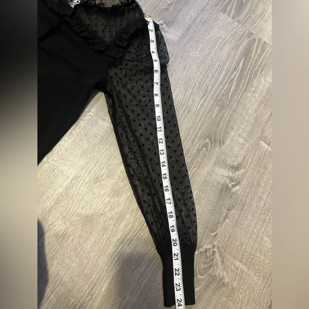 Loft Velvet Dot Mixed Media Sweater Dress Women’s Size XS NWT Holiday Christmas - Image 4