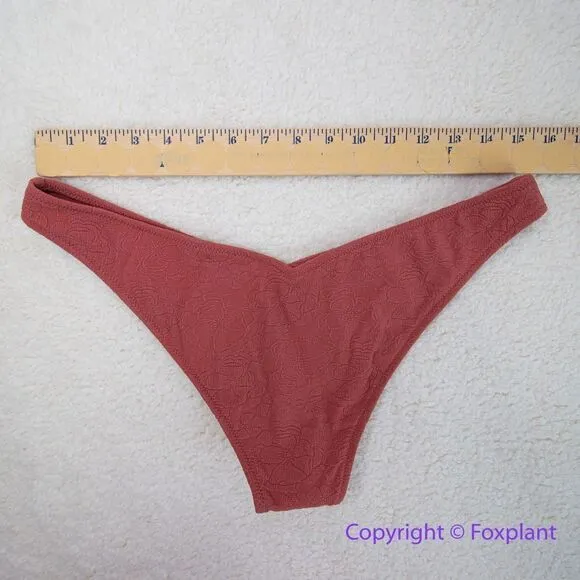 NEW Tori‎ Praver Dusty Rose Spencer Bikini bottom embroider detail, size L - Image 7