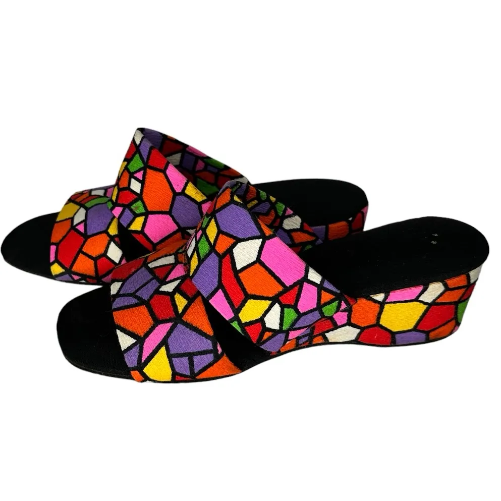 Vintage‎ Color Block Heels with Box Pink Size 5.5 - Image 3