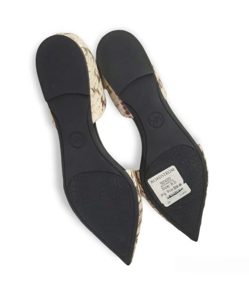 𝅺MICHAEL Michael Kors size 8.5 Natural Ivory Mila D’orsay Snake Embossed Flats - Image 5