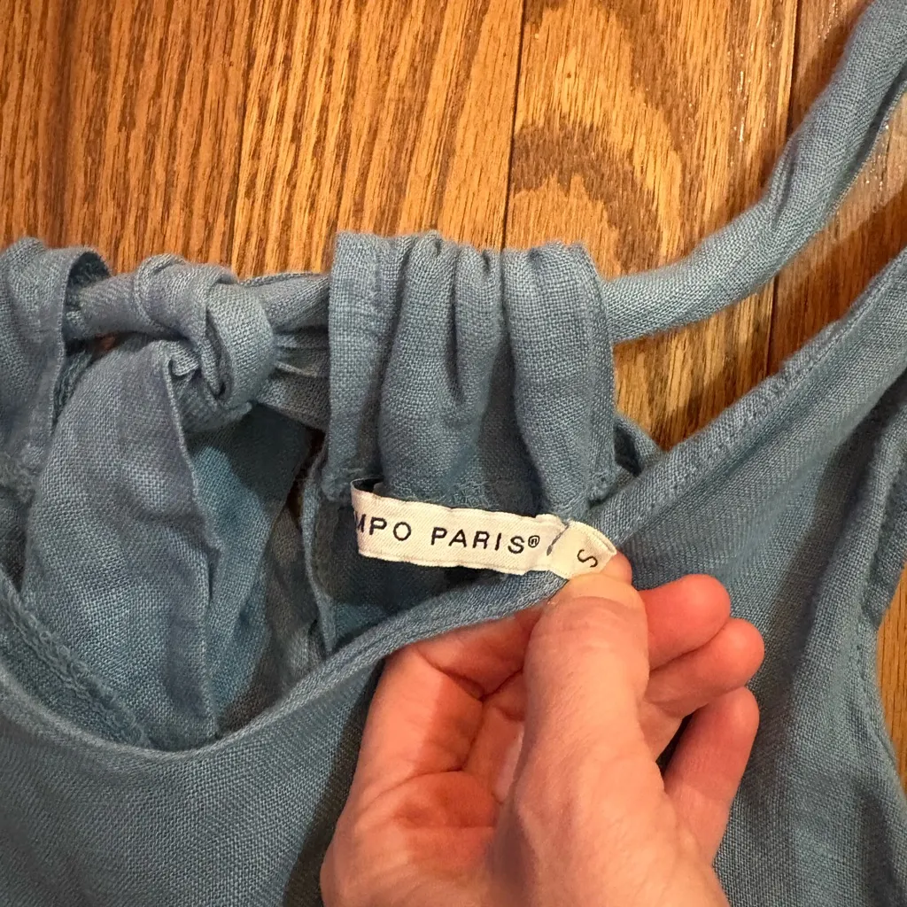 Tempo Paris High Low Ruffle Linen Dress - Image 2