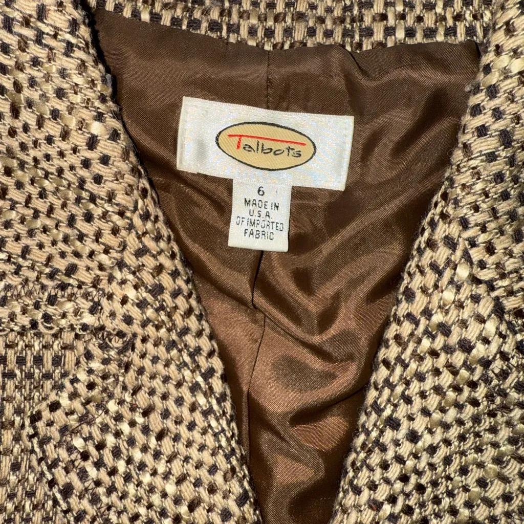 Talbots Brown Cropped Women's Blazer size 6 - Image 9