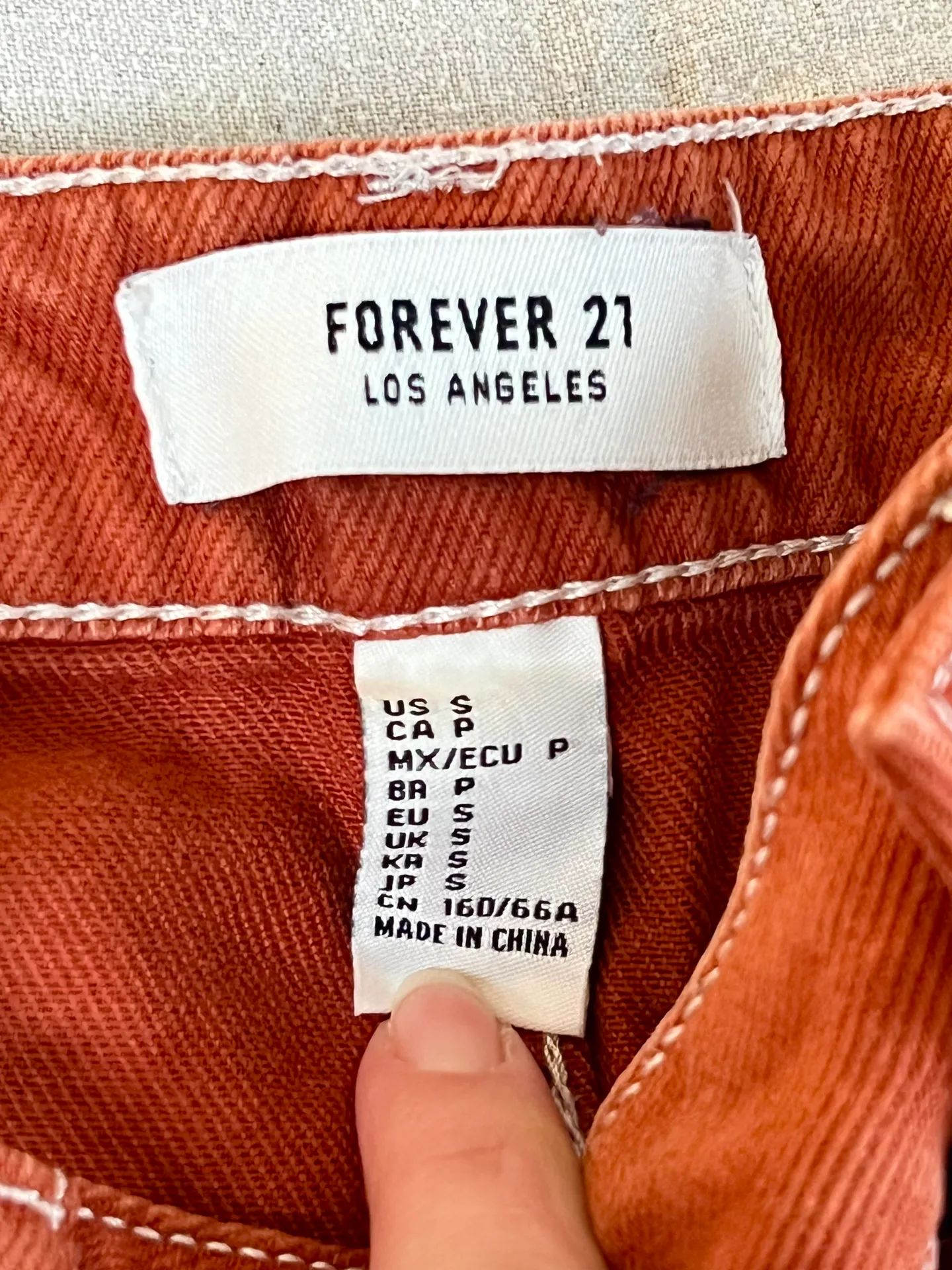 Orange Denim Mini Skirt - Image 3