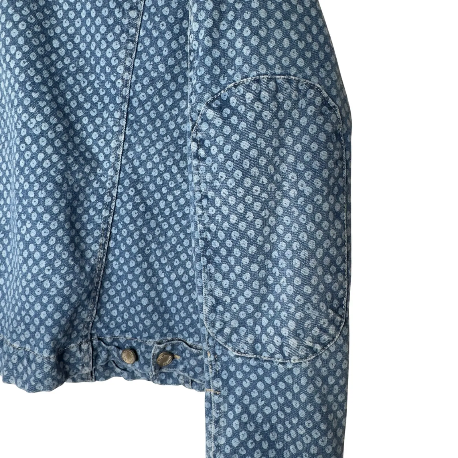 Route 66  Denim Jacket Blue Dot Print Button Front Collared Women XL - Image 5