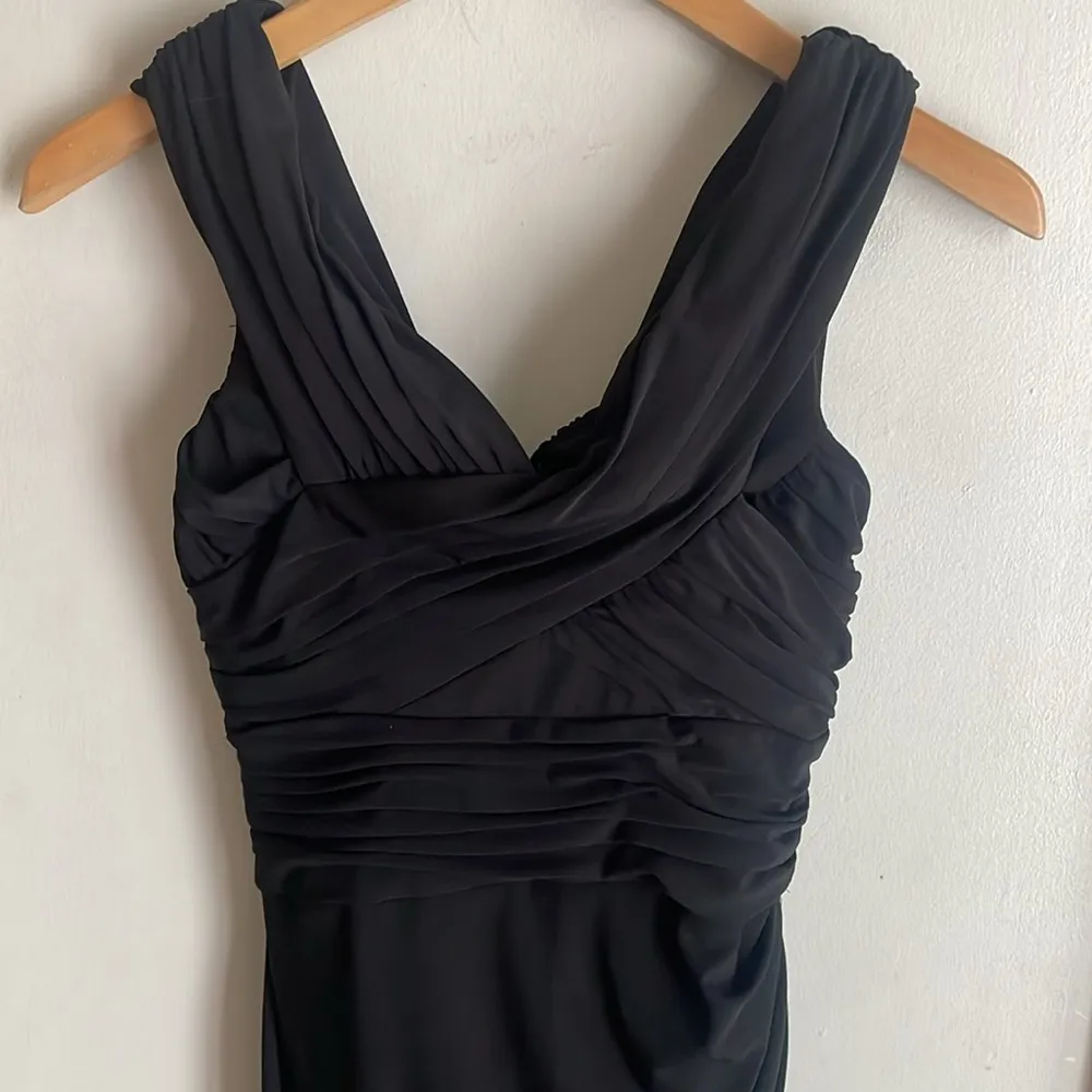 Self-Portrait Crossover Midi Dress Black - Image 6