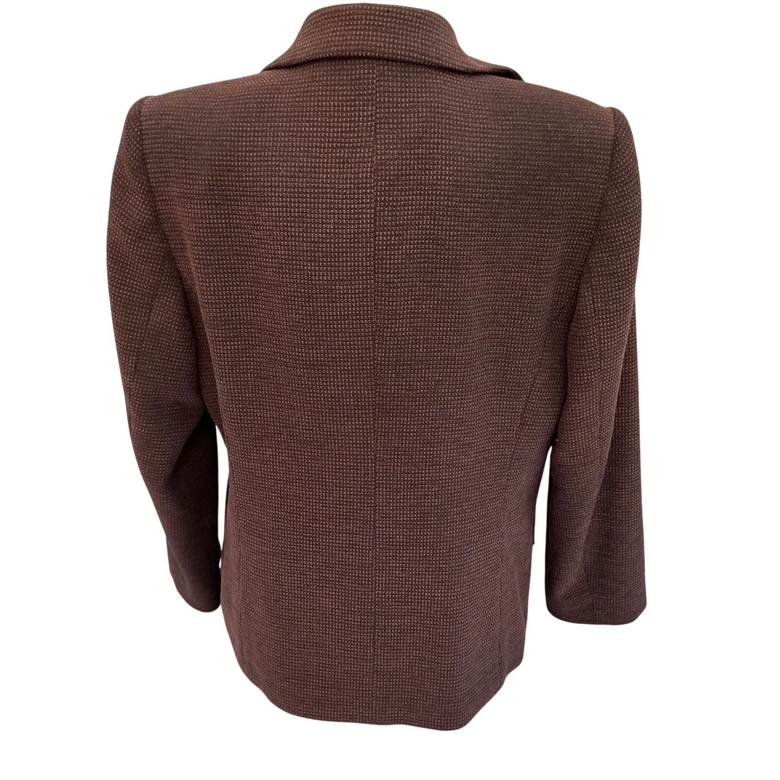 Addenda Brown Textured Blazer Jacket Women's Size 11 Old Money Quiet Luxury Size L - Image 3