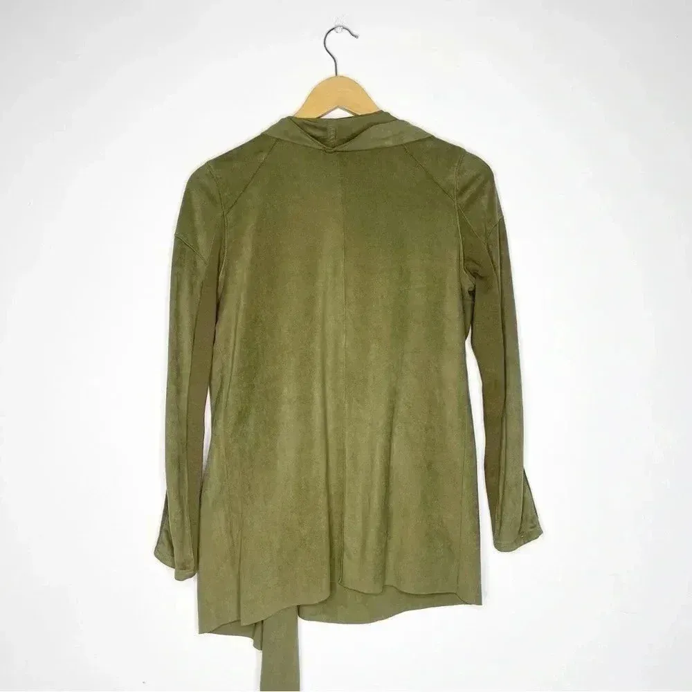 Blank NYC Revolve Green Faux Suede Drape Jacket Size Small - Image 6