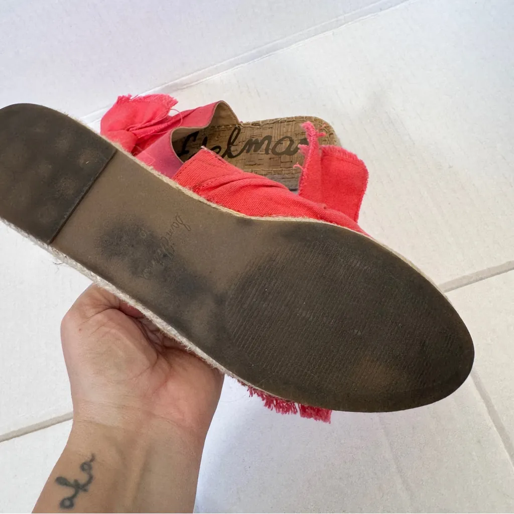 Sam Edelman Coral Fabric Espadrille Mule Sandals Womens 10 Beachy Summer Flats - Image 4