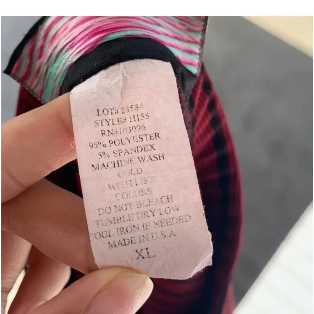 Red Ribbed Knee-Length Pencil Skirt - Image 5