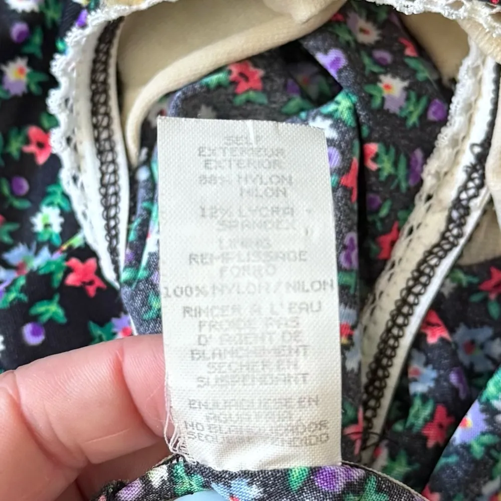 Sessa Vintage Swimsuit Bodysuit Floral One Piece 6 8 10 Purple - Image 9