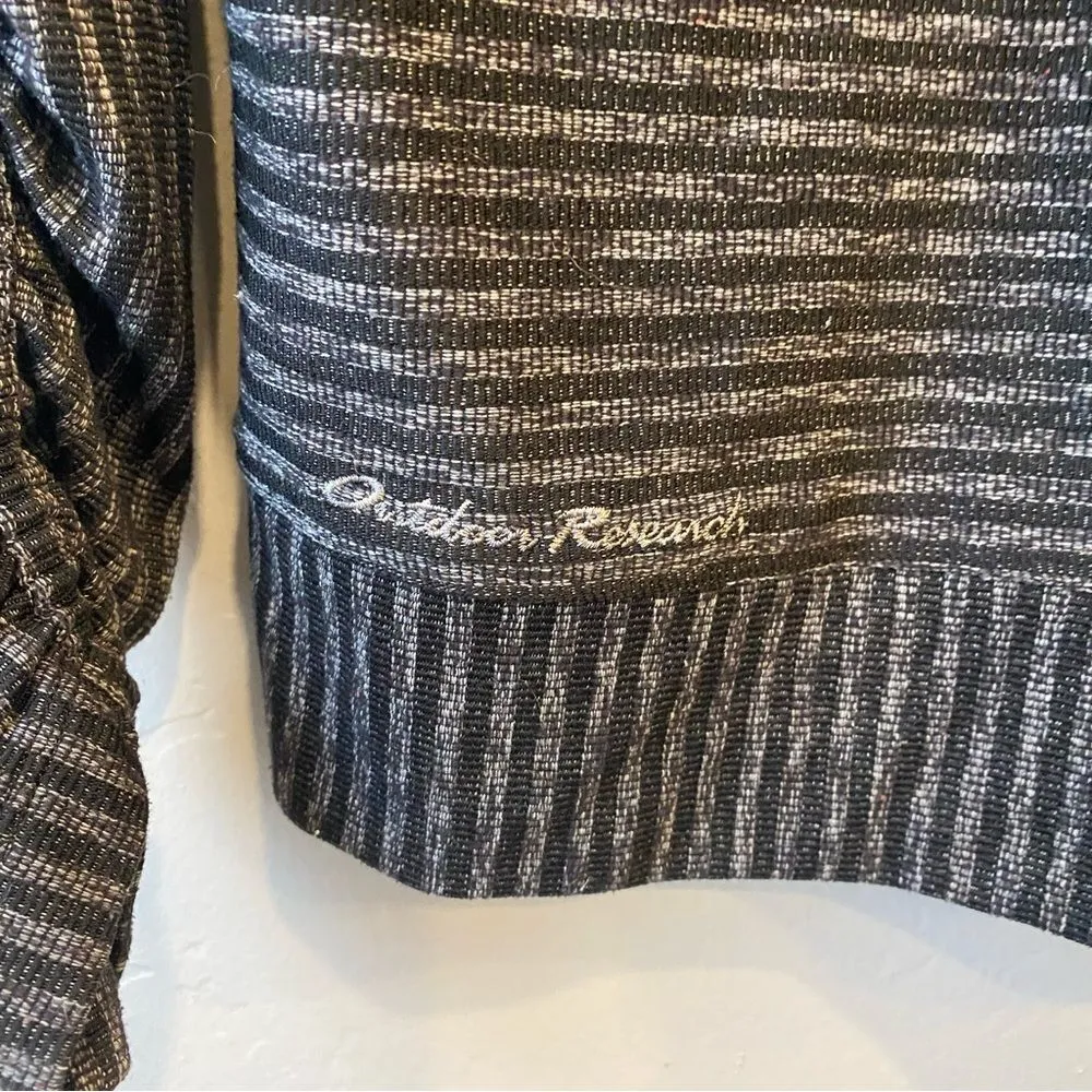 Outdoor Research Striped Women's Mikala Long Sleeve Henley Top Black Gray Large - Image 7