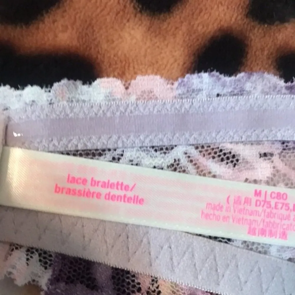 Victoria’s Secret PINK cotton candy lace halter bralette size medium NWOT - Image 10